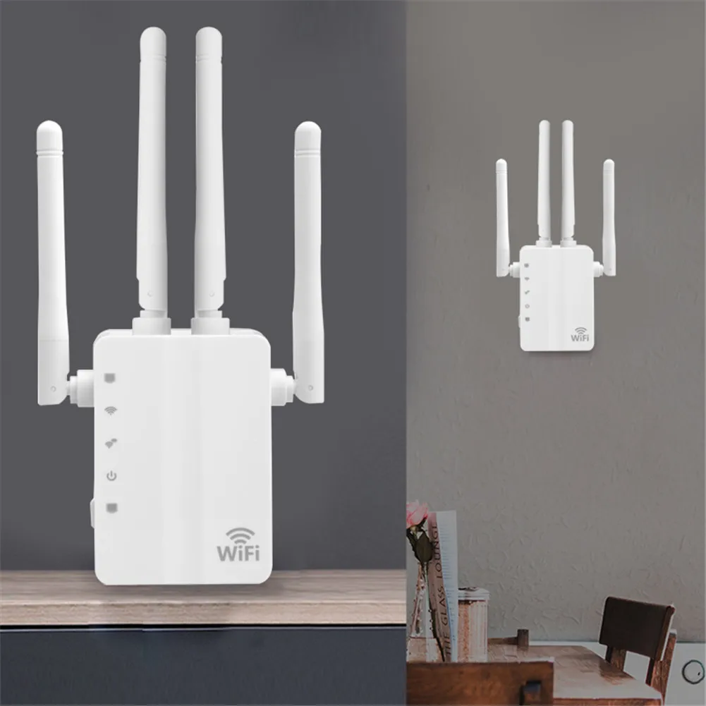 1200 Mbps Dual Band Wireless AC 2.4G/5.8G Wifi Repeater 4 Antennas Bridge Signal Amplifier SL@88
1200 Mbps Dual Band Wireless AC 2.4G/5.8G Wifi Repeater 4 Antennas Bridge Signal Amplifier SL@88