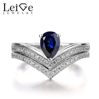 Leige Jewelry Blue Sapphire Rings Women Wedding Engagement Ring Sterling Silver 925 Fine Jewelry Pear Cut Double Band
Leige Jewelry Blue Sapphire Rings Women Wedding Engagement Ring Sterling Silver 925 Fine Jewelry Pear Cut Double Band