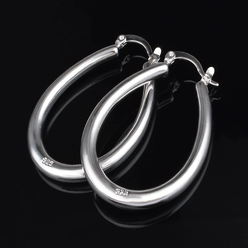 

U-shaped Hoop Earrings For Women Earring Earings 925 Sterling Silver Jewelry Earing Brincos Brinco Oorbellen Love Gift