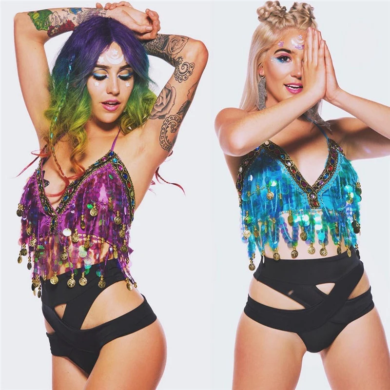 Multicolor Sequin Tassel Mermaid Crop Top 2019 Beach Festival Harness Party Bralette Beading Coins Cami Tops DA051
Multicolor Sequin Tassel Mermaid Crop Top 2019 Beach Festival Harness Party Bralette Beading Coins Cami Tops DA051