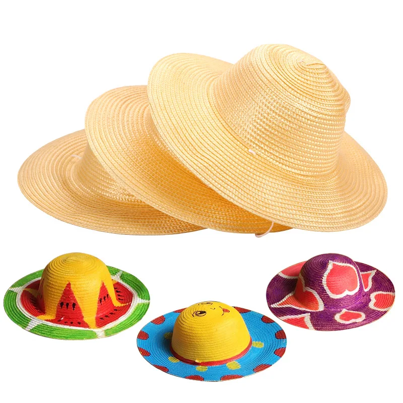 Creative DIY Children Straw Sun Hat Caps Beach Cap Painting Creation Hat Drawing Doodle Straw Hat Solid Color For Children's Day
Creative DIY Children Straw Sun Hat Caps Beach Cap Painting Creation Hat Drawing Doodle Straw Hat Solid Color For Children's Day
