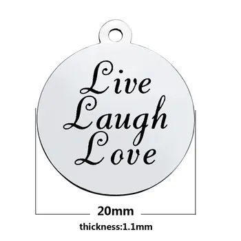 20pcs 20mm lettering Live Laugh Love disc Charm for bracelet Stainless Steel personality Necklaces Pendant DIY tag handmade
20pcs 20mm lettering Live Laugh Love disc Charm for bracelet Stainless Steel personality Necklaces Pendant DIY tag handmade