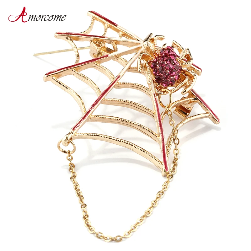 Amorcome Cobweb Spider Brooches For Women Girls Clothes Lapel Pin Fashion Pink Crystal Large Insect Brooch Female Party Jewelry
Amorcome Cobweb Spider Brooches For Women Girls Clothes Lapel Pin Fashion Pink Crystal Large Insect Brooch Female Party Jewelry