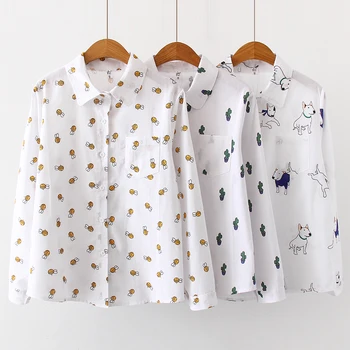 New Arrival Women Cartoon Bee Cactus Dog Print Long Sleeve Cotton White Blouse Turn-Down Collar Casual Top T97502F
New Arrival Women Cartoon Bee Cactus Dog Print Long Sleeve Cotton White Blouse Turn-Down Collar Casual Top T97502F