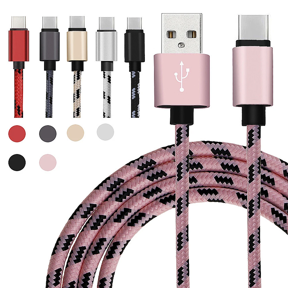 

2M 1M Knitting Type C Data Sync Charging Cable for Huawei Mate 9 nova P9 plus Honor Note 8 v8 Nexus 6P 5x Charge type C Cable