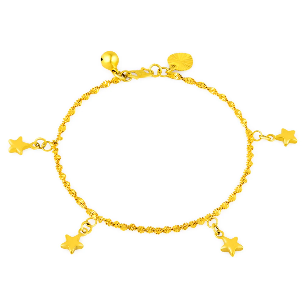 High Quality Gold Color Plated Bracelet Designs Heart Star Pendant Charms 24K Bangles For Baby Kids Girls Chains Jewelry Gifts
High Quality Gold Color Plated Bracelet Designs Heart Star Pendant Charms 24K Bangles For Baby Kids Girls Chains Jewelry Gifts