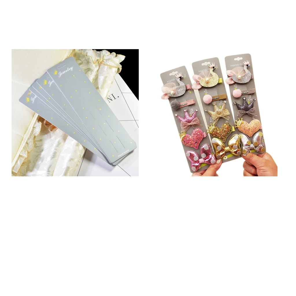 10pcs Lengthen Hair Clip Card Paper Jewelry Display Cards Paper Hair Accessory Cards Blank Hairpin Hair Band Packaging Cards