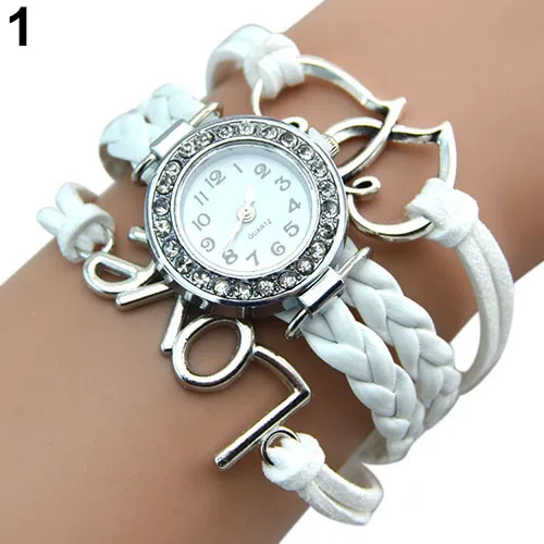 Popular Designed Girl Faux Leather Love Heart Charm Rhinestone Knitting Bracelet Watch NO181 5UX6
Popular Designed Girl Faux Leather Love Heart Charm Rhinestone Knitting Bracelet Watch NO181 5UX6