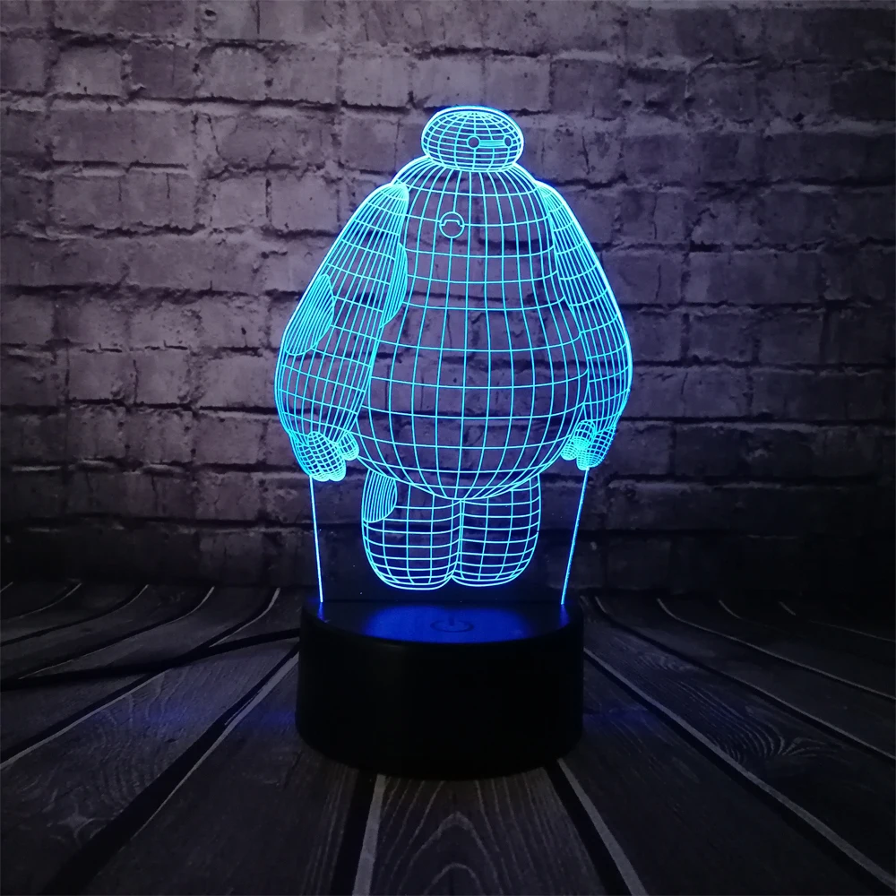 Hero Cartoon Baymax 3D Lamp Night Light USB LED Lighting Mulitcolor Holiday Souvenirs Luminaria Kids Toys Table Touch luminaria
Hero Cartoon Baymax 3D Lamp Night Light USB LED Lighting Mulitcolor Holiday Souvenirs Luminaria Kids Toys Table Touch luminaria