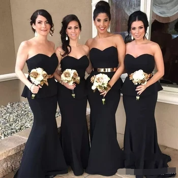 Sweetheart Black Mermaid Long Bridesmaid Dresses 2019 Maid of the Honor vestido madrinha Long Prom Gown For Weddings
Sweetheart Black Mermaid Long Bridesmaid Dresses 2019 Maid of the Honor vestido madrinha Long Prom Gown For Weddings
