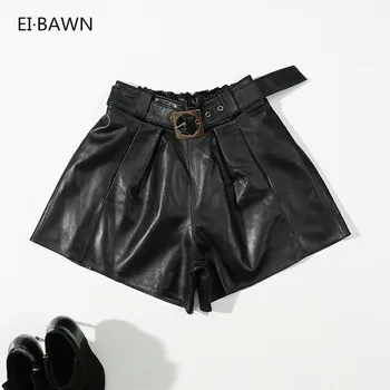 2020 Autumn Genuine Leather Shorts Women High Waist Loose Plus Size Casual Sexy Vintage Black Shorts Femme Belt Office Lady
2020 Autumn Genuine Leather Shorts Women High Waist Loose Plus Size Casual Sexy Vintage Black Shorts Femme Belt Office Lady