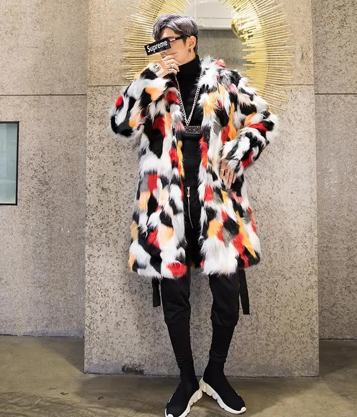 Colorful Men's Fur Coats Luxury Feather Faux Leather Jacket Winter Male Long Trench Overcoats Warm Outwear Men Clothing Causal
Colorful Men's Fur Coats Luxury Feather Faux Leather Jacket Winter Male Long Trench Overcoats Warm Outwear Men Clothing Causal