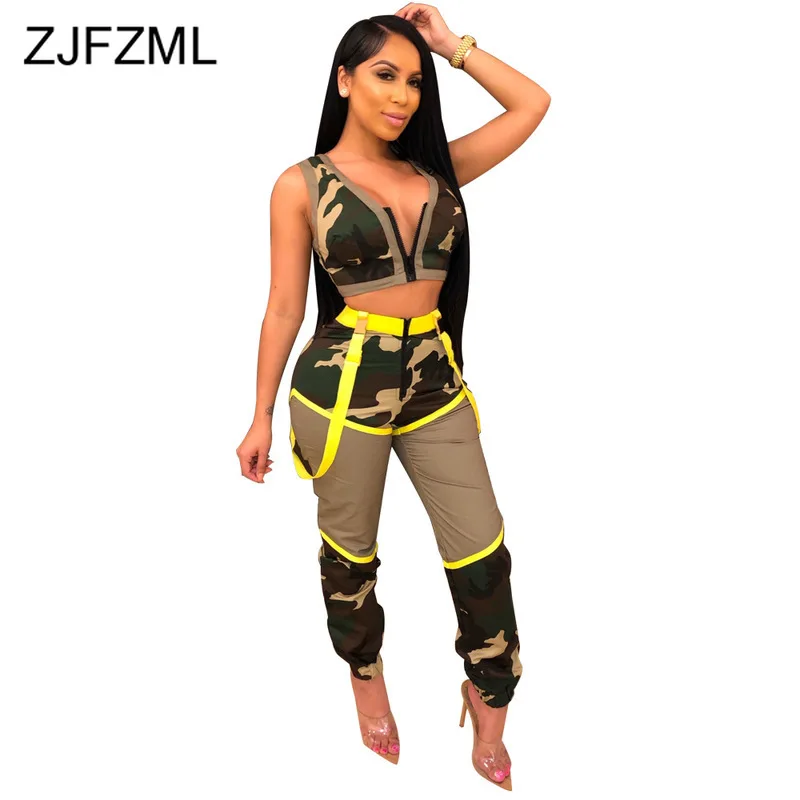 Camouflage Print 2 Piece Outfits For Women Front Zipper Backless Crop Top And Jogger Pants Sweatsuit Summer Two Piece Tracksuit
Camouflage Print 2 Piece Outfits For Women Front Zipper Backless Crop Top And Jogger Pants Sweatsuit Summer Two Piece Tracksuit