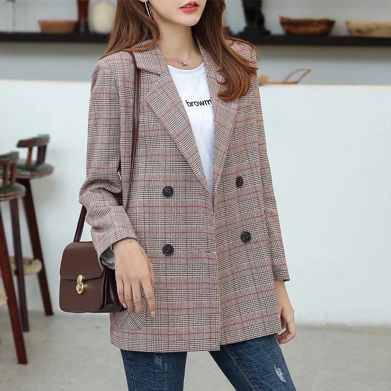 2019 Fashion Plaid Women Blazer Coat Retro Button Lattice Suit Jacket Spring Autumn Pads Jacket Blazer Female Casual Coats 4XL
2019 Fashion Plaid Women Blazer Coat Retro Button Lattice Suit Jacket Spring Autumn Pads Jacket Blazer Female Casual Coats 4XL