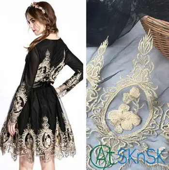 Lace 2016 New Gold lace embroidery flame flower bilateral clothes costume wedding fabric 130cm wide SK4033 , Free shipping
Lace 2016 New Gold lace embroidery flame flower bilateral clothes costume wedding fabric 130cm wide SK4033 , Free shipping