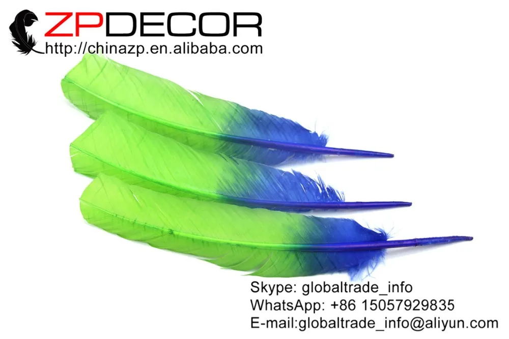 Blue and Purple Wild Turkey Wing Feather (4)