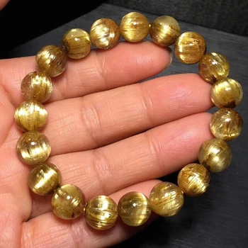 Natural Gold Rutilated Titanium Quartz Round Beads Bracelet Brazil Women Men Crystal Reiki Stretch 10mm Certificate AAAAA
Natural Gold Rutilated Titanium Quartz Round Beads Bracelet Brazil Women Men Crystal Reiki Stretch 10mm Certificate AAAAA