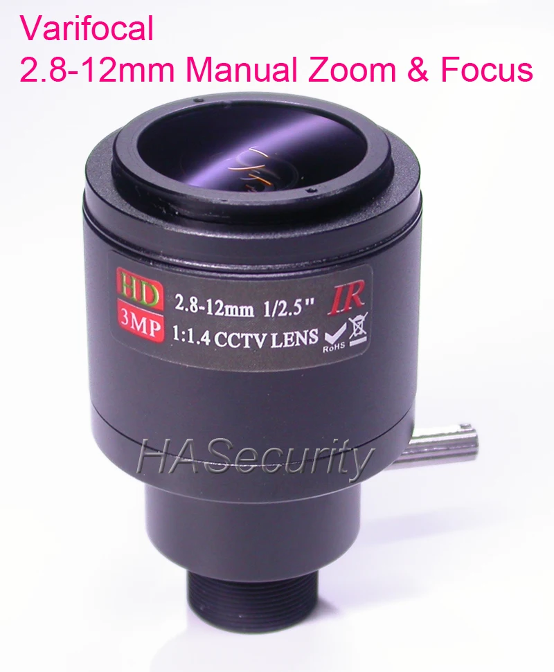 2.8mm ~ 12mm Varifocal Manual Zoom & Focus 3.0MP optical LENs M12 mount for CCTV camera installation / assembly
2.8mm ~ 12mm Varifocal Manual Zoom & Focus 3.0MP optical LENs M12 mount for CCTV camera installation / assembly