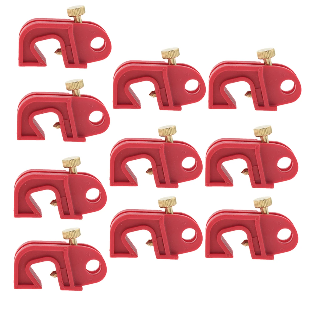 10PCS/LOT Universal Circuit Breaker Lockout Red With Twisted Screw Made of Glass Filled Nylon Sturdy and Durable in Use