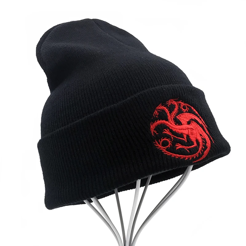 Game of Thrones Beanie House Targaryen badge Three-headed dragon Men Skullies Winter hat Knitted Hip Hop women Warm cap Bonnet
Game of Thrones Beanie House Targaryen badge Three-headed dragon Men Skullies Winter hat Knitted Hip Hop women Warm cap Bonnet