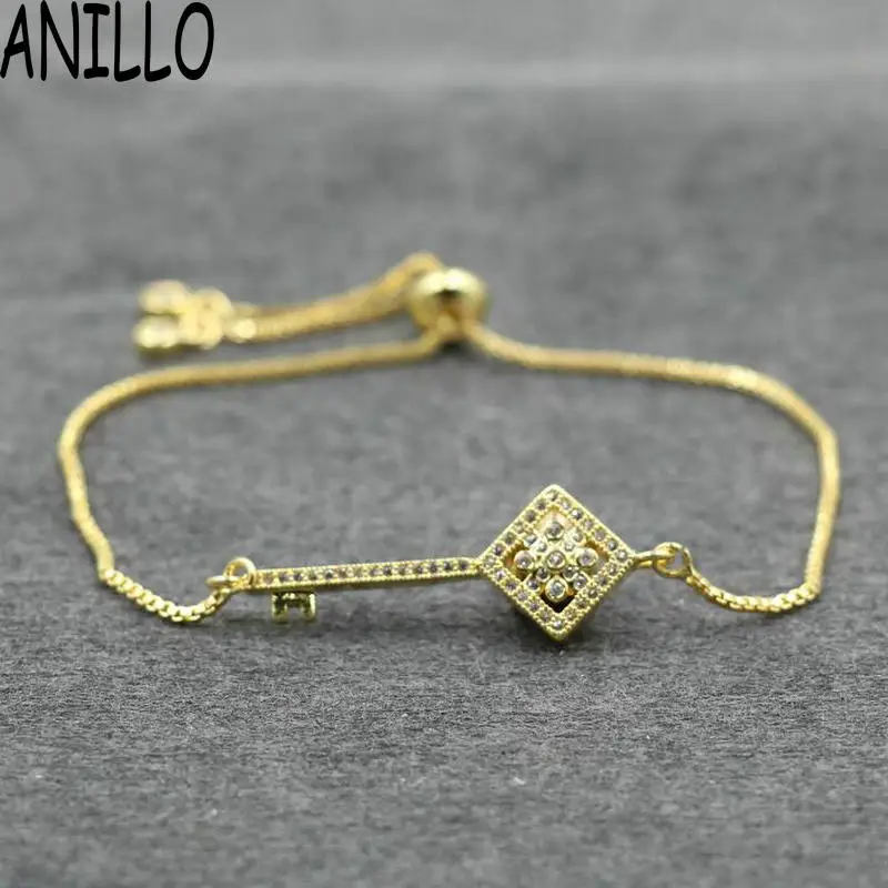 ANILLO Women Key Bracelets New Micro Pave Cubic Zirconia Square Copper Box Chains Charm Bracelets Adjustable Jewelry
ANILLO Women Key Bracelets New Micro Pave Cubic Zirconia Square Copper Box Chains Charm Bracelets Adjustable Jewelry