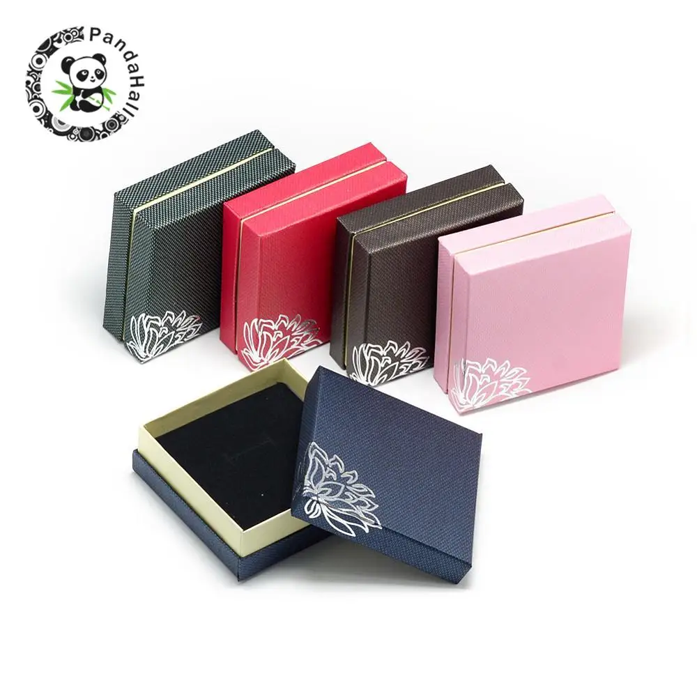 Silver Tone Flower Cardboard Jewelry Boxes, for Necklace and Rings, Mixed Color, 9x9x3.5cm
Silver Tone Flower Cardboard Jewelry Boxes, for Necklace and Rings, Mixed Color, 9x9x3.5cm