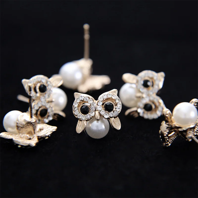 Cute Animal Owl Stud Earrings For Women's Kids Girl Jewelry Female Fashion Pearl Rhinestone Gold Small Earrings Gifts Brincos
Cute Animal Owl Stud Earrings For Women's Kids Girl Jewelry Female Fashion Pearl Rhinestone Gold Small Earrings Gifts Brincos