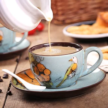 Hand painted coffee cup set special features retro painted ceramic cup and saucer sets
Hand painted coffee cup set special features retro painted ceramic cup and saucer sets