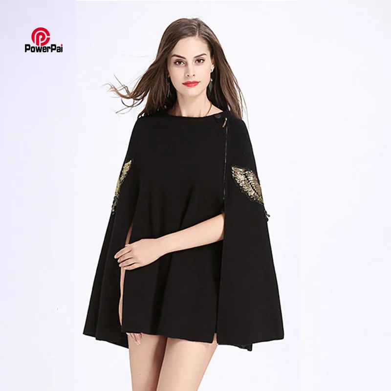 Autumn Winter New Fashion Applique Eagle Zipper Cashmere Poncho Shawl Soft Covering Yarn Cape Pullover Sweater Women 
Autumn Winter New Fashion Applique Eagle Zipper Cashmere Poncho Shawl Soft Covering Yarn Cape Pullover Sweater Women