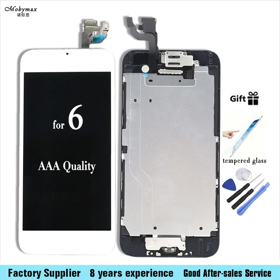 Full LCD Assembly For iPhone 6 A1549 A1586 Touch Screen Digitizer Display Set+Home Button+Front Camera+Tempered Glass +tool set
Full LCD Assembly For iPhone 6 A1549 A1586 Touch Screen Digitizer Display Set+Home Button+Front Camera+Tempered Glass +tool set