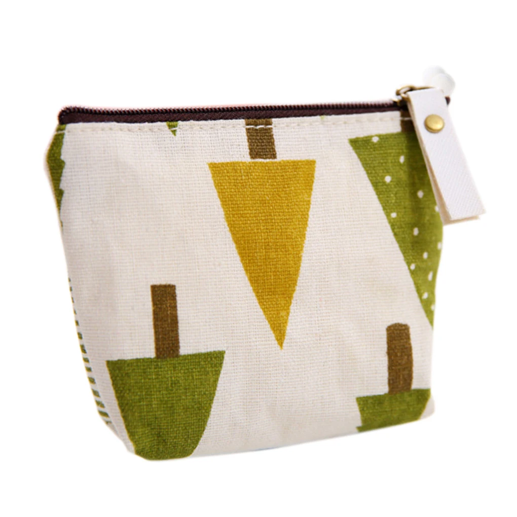 small fresh animal canvas mini change coin purse bag zipper