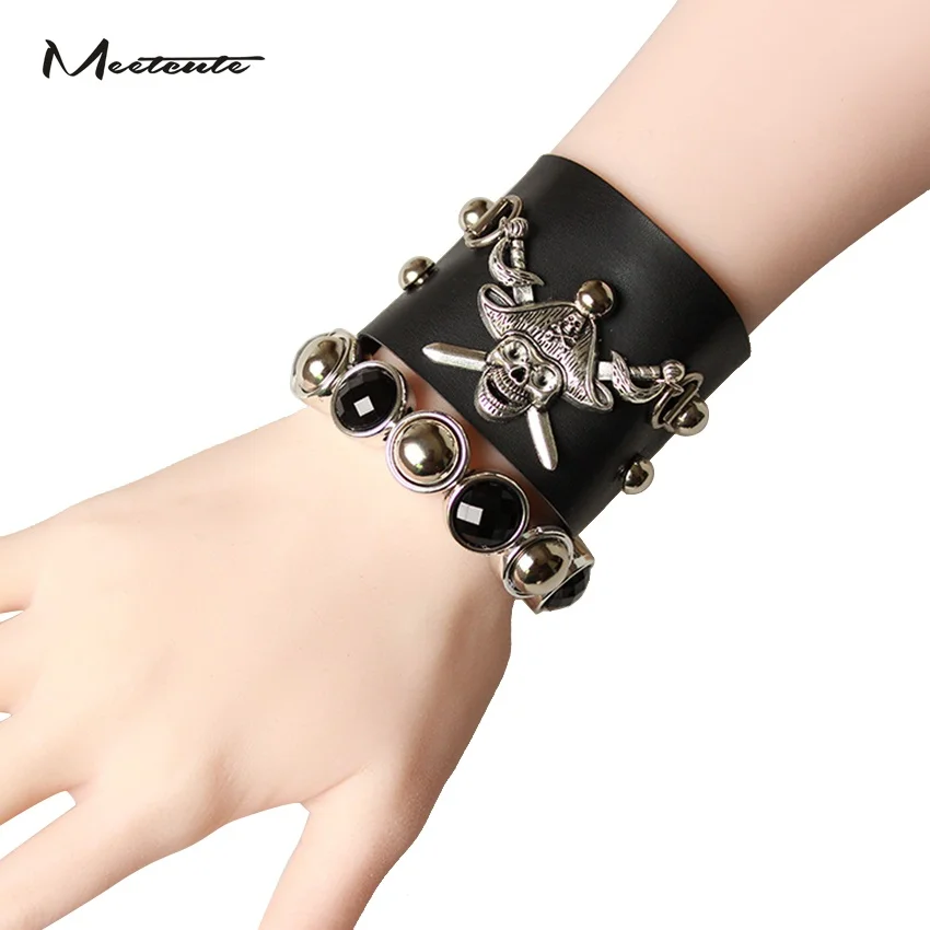 2019 Meetcute Pirates of the Caribbean Bangles & Bracelets For Man Women Gothic Leather Rivet Black Rhinestone Skeleton Bangles
2019 Meetcute Pirates of the Caribbean Bangles & Bracelets For Man Women Gothic Leather Rivet Black Rhinestone Skeleton Bangles