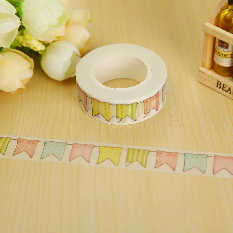 2pcs/lot Colour Flag washi tape 1.5cm width DIY decoration scrapbooking planner masking tape adhesive tape kawaii stationery
2pcs/lot Colour Flag washi tape 1.5cm width DIY decoration scrapbooking planner masking tape adhesive tape kawaii stationery