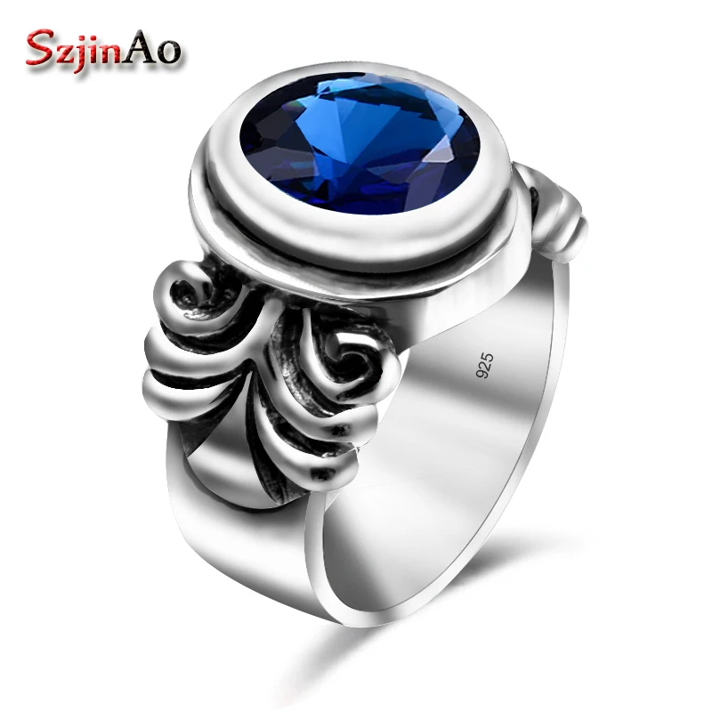 Szjinao Promotion Wedding Fine Jewelry Blue Sapphire Rings Vintage Female Stone Pure Solid 925 Sterling Silver Ring Size 6-10
Szjinao Promotion Wedding Fine Jewelry Blue Sapphire Rings Vintage Female Stone Pure Solid 925 Sterling Silver Ring Size 6-10
