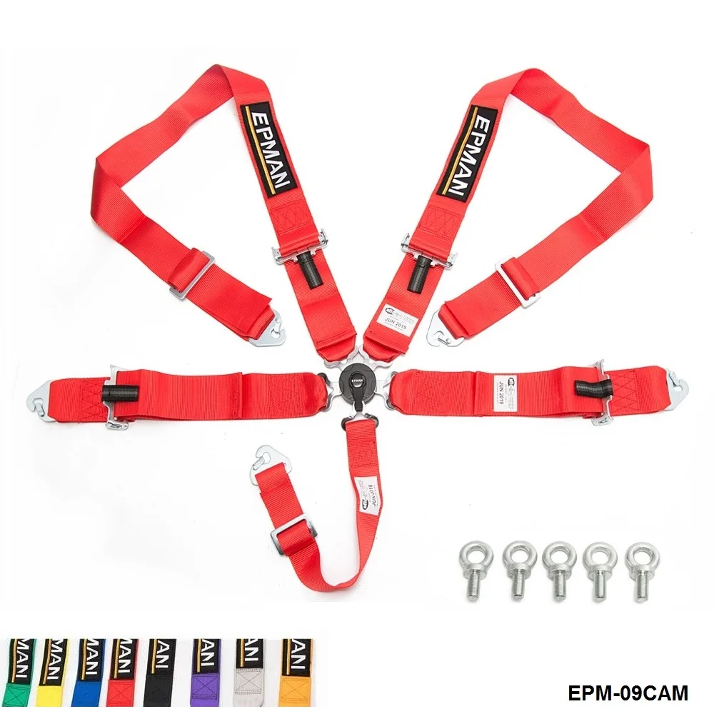 5 Point Camlock Quick Release Racing Seat Belt Harness 3" SFI 16.1 Certified EPM-09CAM-AF