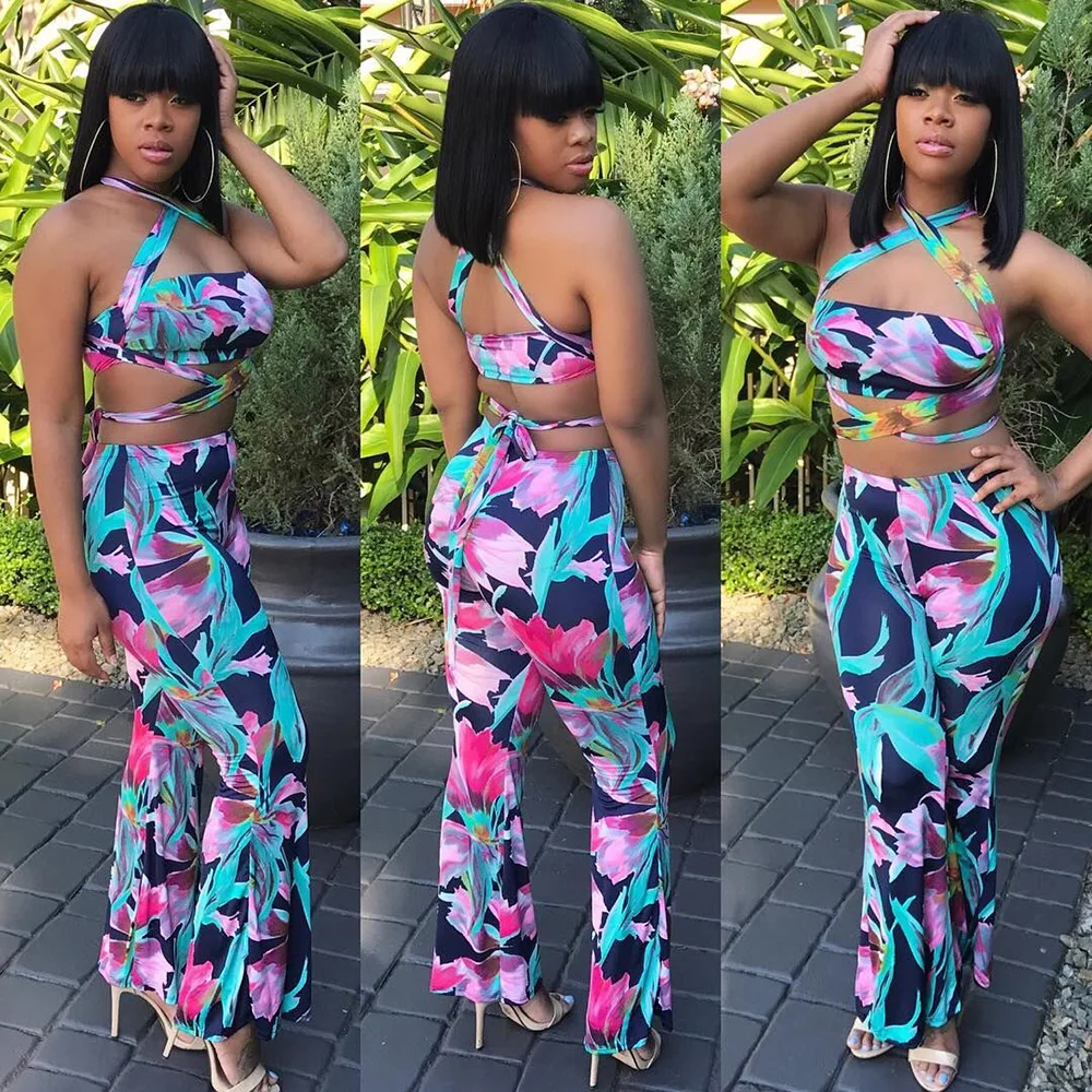 Europe and the United States party casual pattern straps wrapped chest sexy shirt + long pants fashion suit H9162
Europe and the United States party casual pattern straps wrapped chest sexy shirt + long pants fashion suit H9162