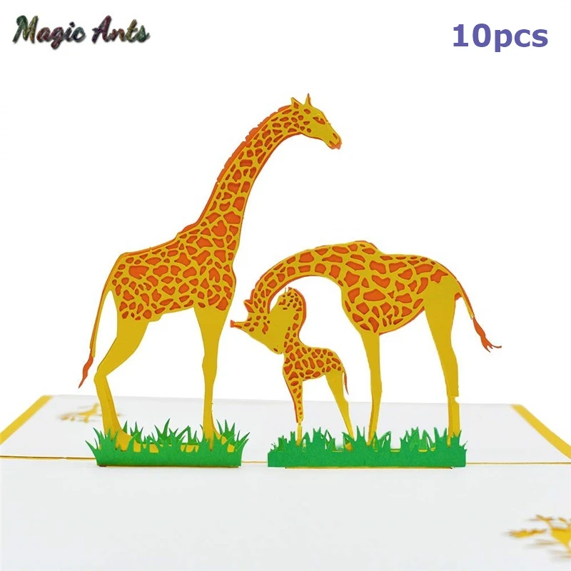 10 Pack Giraffe Wholesale Pop UP Cards Birthday with envelope sticker 3D laser cut invitation Animal Greeting Cards Gift cards
10 Pack Giraffe Wholesale Pop UP Cards Birthday with envelope sticker 3D laser cut invitation Animal Greeting Cards Gift cards