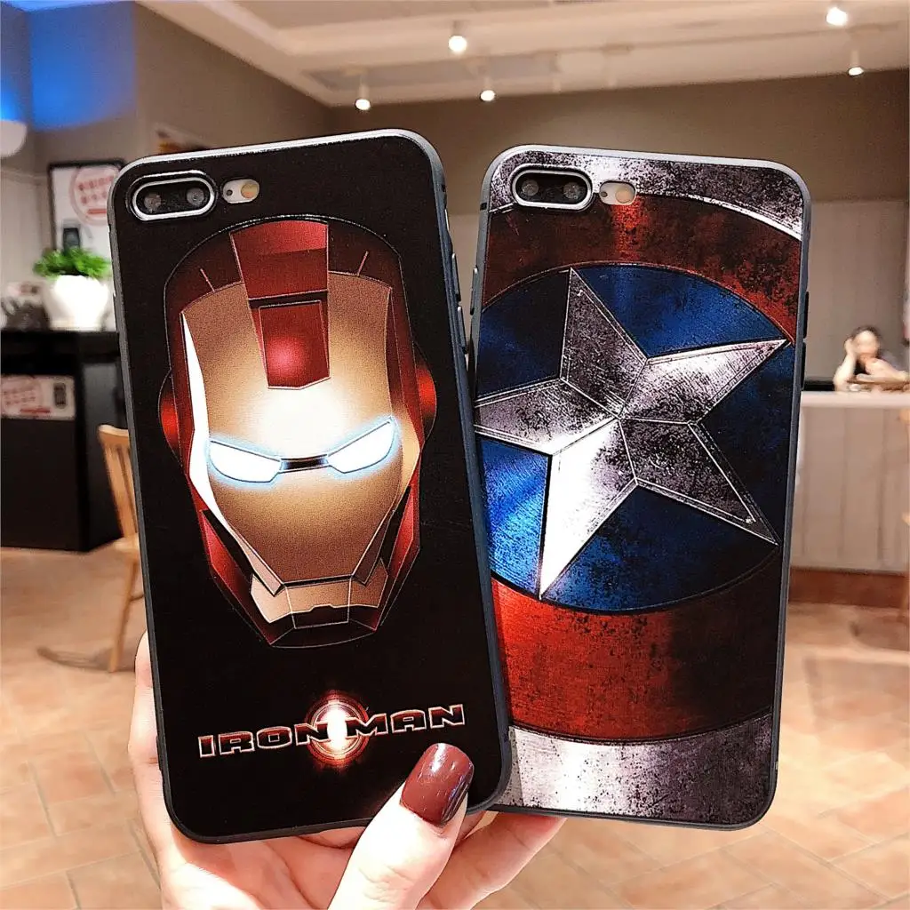 Marvel Superheroes Captain America SpiderMan Pattern Phone Case For iPhone 8 7 6 6S Plus X XS Max XR Soft TPU Cover
Marvel Superheroes Captain America SpiderMan Pattern Phone Case For iPhone 8 7 6 6S Plus X XS Max XR Soft TPU Cover