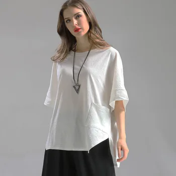 Bamboo cotton female t-shirt large size loose bat sleeve split fork women tops solid color round neck T-shirt women
Bamboo cotton female t-shirt large size loose bat sleeve split fork women tops solid color round neck T-shirt women