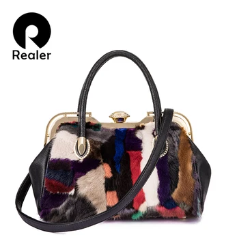 Realer Women Handbag Genuine Leather Top-handle Bag Cross-body Shoulder Bags Luxury High Quality Real Mex Mink Fur for Ladies
Realer Women Handbag Genuine Leather Top-handle Bag Cross-body Shoulder Bags Luxury High Quality Real Mex Mink Fur for Ladies