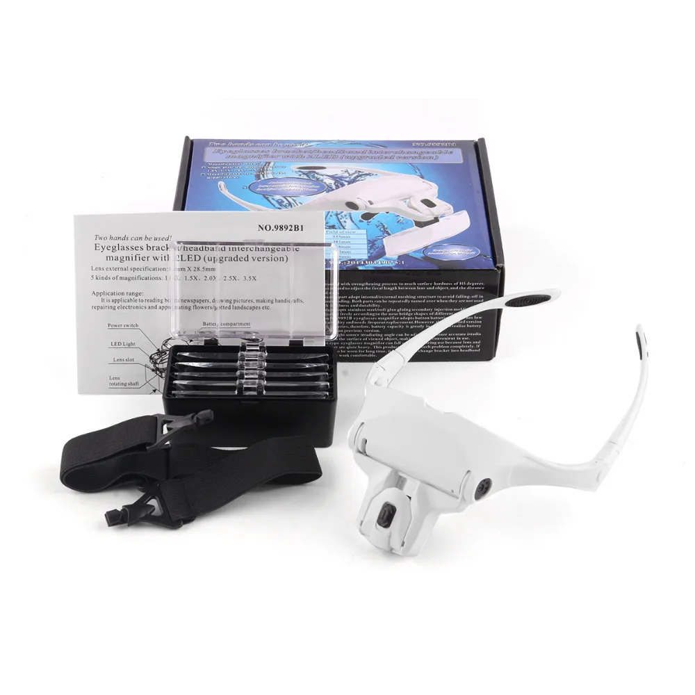 Tattoo Nail Art Tool 1.2X 1.8X 2.5X 3.5X Magnifier Glass Loupe Headband Lamp 2 LED Light For Makeup Grafting Eyelash Extension
Tattoo Nail Art Tool 1.2X 1.8X 2.5X 3.5X Magnifier Glass Loupe Headband Lamp 2 LED Light For Makeup Grafting Eyelash Extension