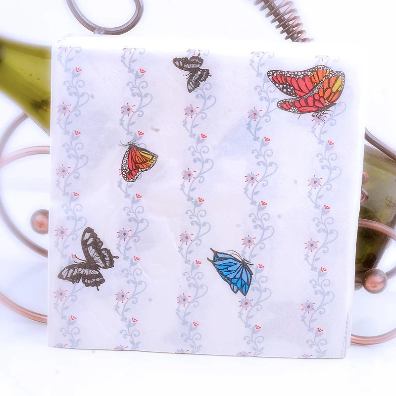 10pcs New Butterfly soft healthy decoupage napkin paper 100% virgin wood tissue for Christmas wedding party decoration
10pcs New Butterfly soft healthy decoupage napkin paper 100% virgin wood tissue for Christmas wedding party decoration