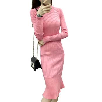 Europe New Autumn Winter Fashion O-Neck Knitted Dress Women Slim Elegant Knitted Sweater Pullover Bodycon Fishtail Dresses WZ088
Europe New Autumn Winter Fashion O-Neck Knitted Dress Women Slim Elegant Knitted Sweater Pullover Bodycon Fishtail Dresses WZ088