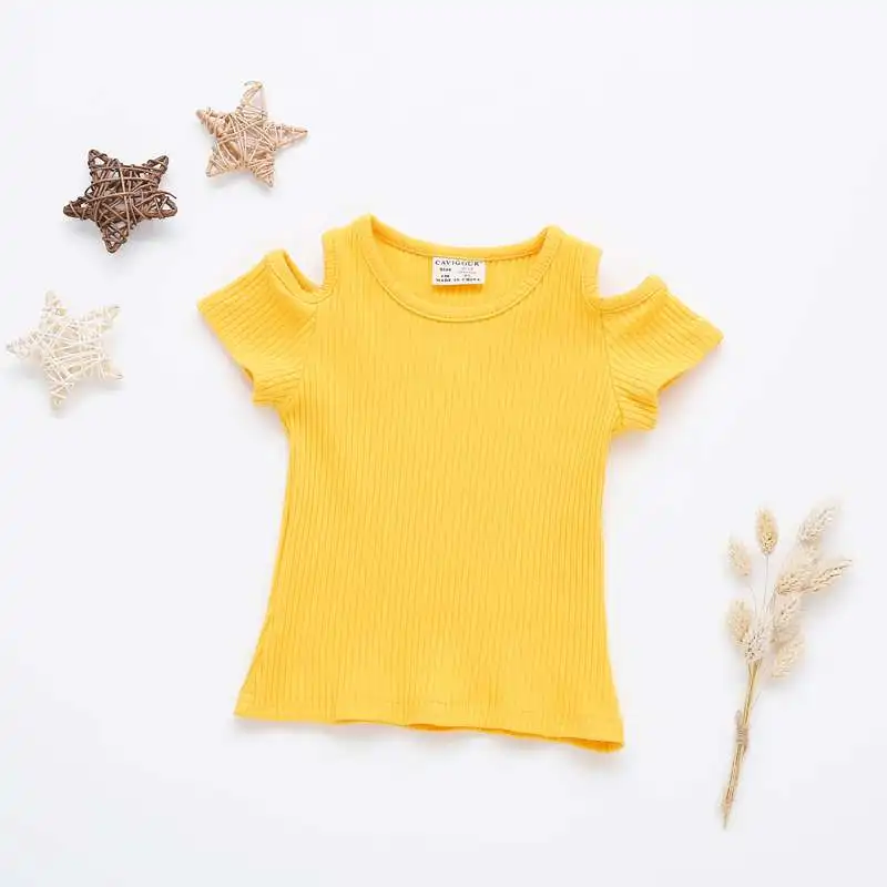 Cute Kids T-shirt Cotton Clothes Tops Fashion Summer Baby Girls Candy Color Off-shoulder Short Sleeved Tops
Cute Kids T-shirt Cotton Clothes Tops Fashion Summer Baby Girls Candy Color Off-shoulder Short Sleeved Tops