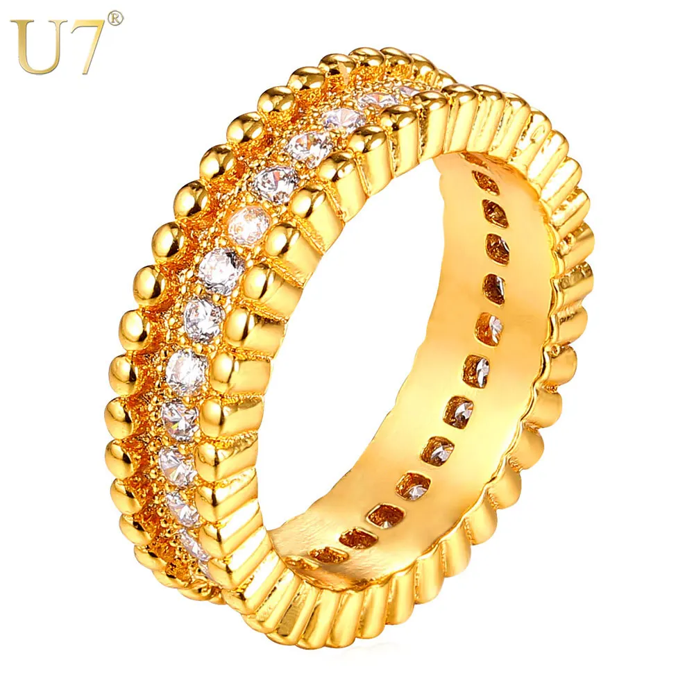 U7 Luxury AAA Cubic Zirconia Ring Jewelry Wholesale Gold/Silver Color Trendy Party Gift Round Rings Women/Men Jewelry R328
U7 Luxury AAA Cubic Zirconia Ring Jewelry Wholesale Gold/Silver Color Trendy Party Gift Round Rings Women/Men Jewelry R328