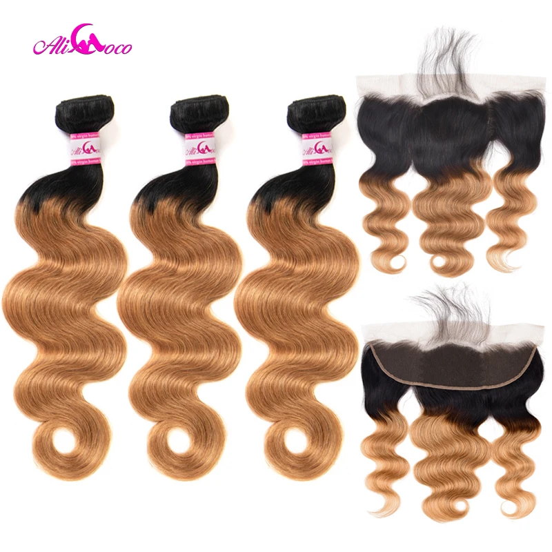 Ali Coco Brazilian Body Wave 2/3/4 Bundles With 13X4 Lace Frontal 1B/27 8-30 Inch 100% Remy Human Hair Bundles With Frontal
Ali Coco Brazilian Body Wave 2/3/4 Bundles With 13X4 Lace Frontal 1B/27 8-30 Inch 100% Remy Human Hair Bundles With Frontal
