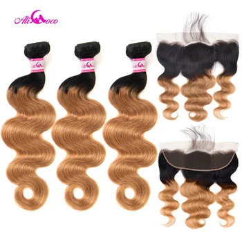 Ali Coco Brazilian Body Wave 2/3/4 Bundles With 13X4 Lace Frontal 1B/27 8-30 Inch 100% Remy Human Hair Bundles With Frontal
Ali Coco Brazilian Body Wave 2/3/4 Bundles With 13X4 Lace Frontal 1B/27 8-30 Inch 100% Remy Human Hair Bundles With Frontal