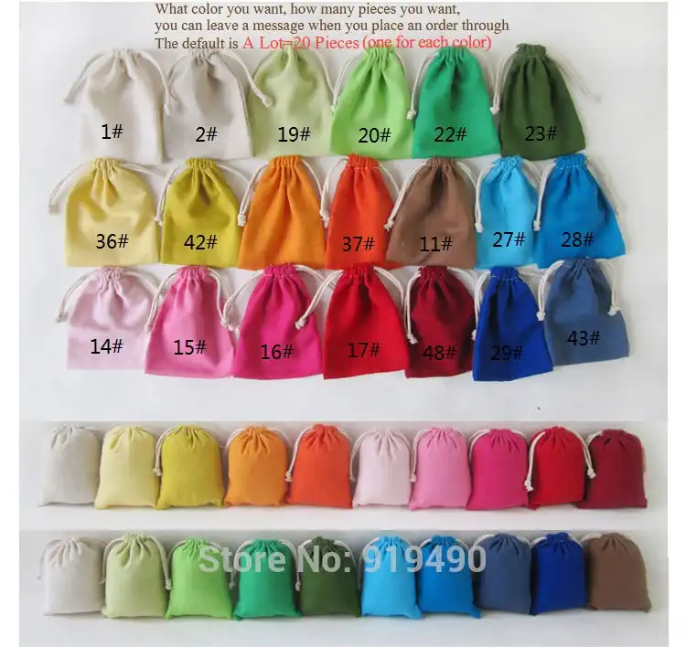 linen cotton drawstring bag jewelry pouch ///gift