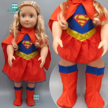 Doll clothes for 18inch 43cm-45cm American doll superman suit skirt + cloak + shoes
Doll clothes for 18inch 43cm-45cm American doll superman suit skirt + cloak + shoes
