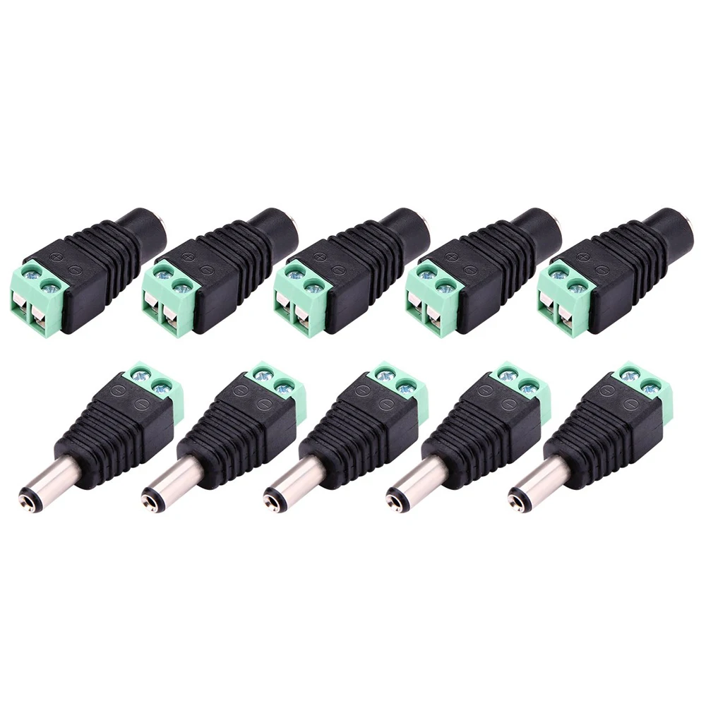 40 Pcs DC Power Cable Female Male Plug Connector 5.5mm x 2.1mm for CCTV Camera